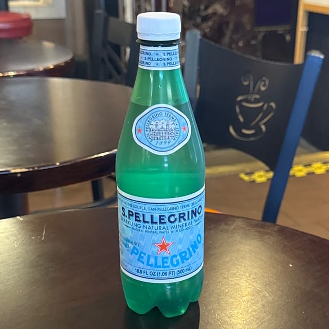 Pellegrino sparkling water.