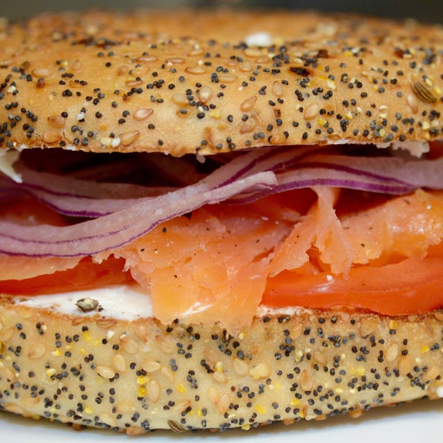 5. Smoke salmon bagel.