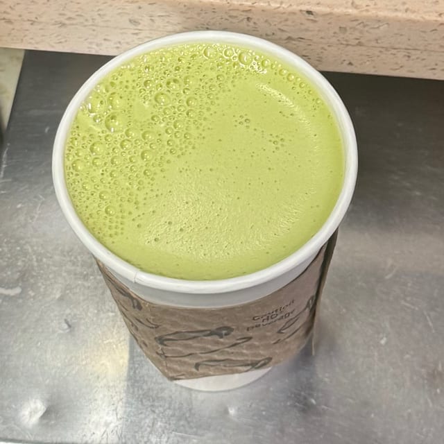 Organic matcha latte.