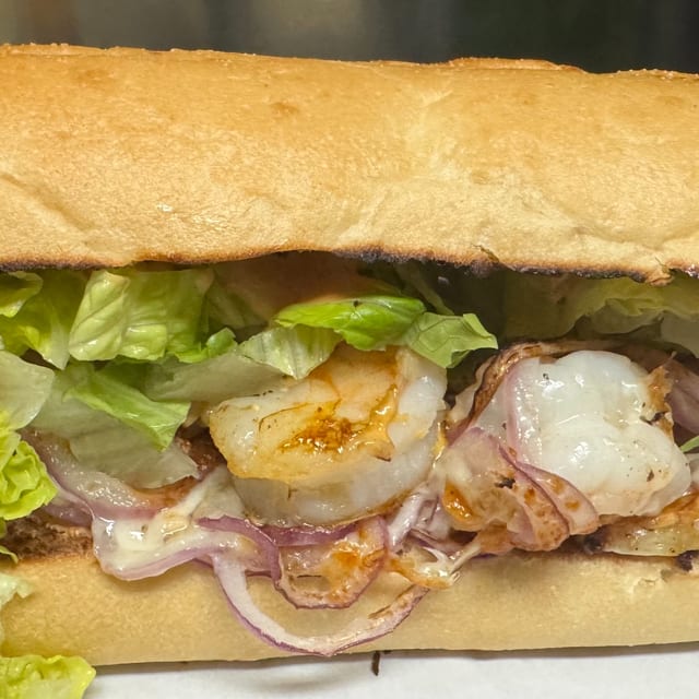 25. Grilled jumbo garlic prawns sub.